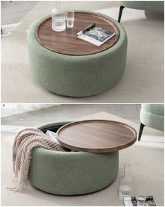 Luxury Wooden Ottoman Foot Stool with Soft <b>Cushion</b> Upholstered Seat Modern Home Furniture Footrest <b>Bench</b> - Product Image 4