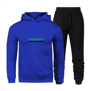 Ensemble de survêtement personnalisé pour homme, sweat-shirt à capuche en molleton bleu marine et pantalon de jogging, vêtements de sport et de détente - Product Image 3