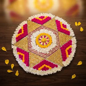 Decoración Tradicional Hecha a Mano para el Suelo de Diwali, Adorno Floral para Entrada, Decoración para el Hogar, Fibra Vegetal, Uso en Exteriores, 100% Hecho a Mano, Diseño Art Deco - Product Image 6