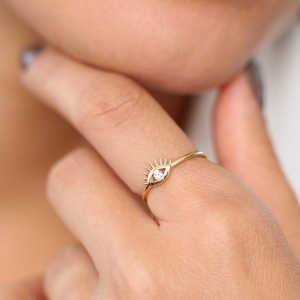 Anillo de Moissanita Natural Más Vendido, Oro Amarillo Sólido de 14K, Joyería Fina Hecha a Mano para Mujeres y Niñas, Anillo de Promesa de Lujo - Product Image 3
