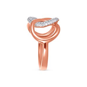 Bague de fiançailles Infinity Connection en or rose 14 carats avec diamant de laboratoire taille brillant rond et grappe de diamants Infinity - Product Image 4