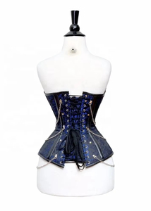 Women's <b>Gothic</b> Faux Leather <b>Corset</b> Bustier Punk Style Slimming Breathable Eco-Friendly Anti-Bacterial Front Zip Body Shapewear - Product Image 6