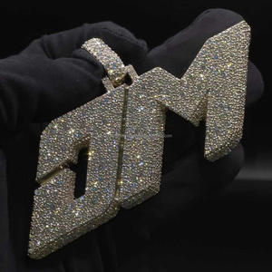 Custom <b>Initial</b> Letter Pendant Moissanite Diamond 925 Sterling <b>Silver</b> Iced Out Hip Hop <b>Necklace</b> Gold Plated Personalized Luxury J - Product Image 1