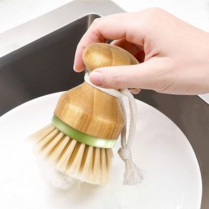 Set di 2 Spazzole in Bambù per Pulire Piatti, Pentole, Padelle, Lavello della Cucina, Padella in Ghisa - Product Image 5