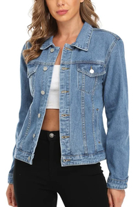 Superior Quality Women's <b>Denim</b> <b>Jackets</b> with Button Closure Hot Sale OEM Stylish Women <b>Denim</b> <b>Jackets</b> For Sale - Product Image 5