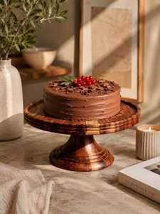 Elegant Wooden Cake Display <b>Stand</b> with Glass Cover and smooth Finish for Pastries <b>Cupcakes</b> Cookies Wedding Party Table Decor - Product Image 5