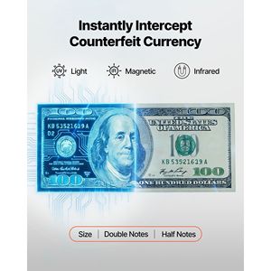 Contabanconote Automatico Multivaluta con Rilevamento Banconote False CIS/UV/MG/IR/DD/DBL/HLF/CHN - Product Image 3