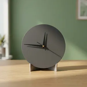 Horloge de bureau classique vintage rétro antique traditionnelle élégante de luxe intemporelle Art Déco en métal avec mouvement à quartz et fonction snooze - Product Image 5