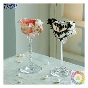 Copa de Vino Decorativa con Forma de Concha para Decoración de Eventos, Mesas de Recepción de Bodas, Banquetes de Lujo y Celebraciones con Temática Oceánica - Product Image 3