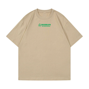 เสื้อยืดถักสั่งทำขายส่ง ผ้าฝ้าย 100% ทรงหลวม สไตล์ไฮสตรีท ไหล่ตก ทรงโอเวอร์ไซส์ สำหรับผู้ชาย ผ้าไม่เป็นขุย สีพื้น - Product Image 4