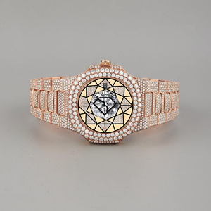 Custom Icedout Luxury Men's Analog Quartz <b>Watch</b> <b>Case</b> Stainless Steel Band Sapphire Crystal Moissanite Dial 46mm Buckle - Product Image 1