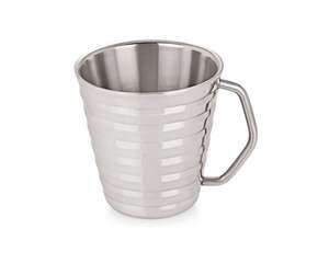 Acier inoxydable de bonne qualité, nervuré ou martelé, nervuré conique, extérieur pour le style et la prise en main. Finition miroir (couleur argent/acier) - Product Image 3