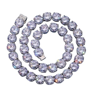 สวยรอบBrilliant Cut Moissaniteเพชรเทนนิสโซ่ที่ดีเยี่ยมตัดเครื่องประดับHip Hopเครื่องประดับที่กําหนดเองของขวัญที่ดีที่สุดสําหรับผู้ชาย - Product Image 1