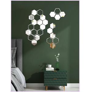 Moderno Espejo Hexagonal 3D Dorado, Adhesivo de Pared Acrílico con Diseño de Panal, Decoración Adhesiva para Hogar, Sala de Estar y Hotel - Product Image 4