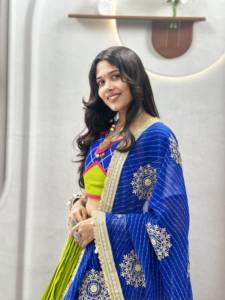 Lehenga de algodón con trabajo de cinta y encaje Lampi, con blusa de algodón y dupatta de georgette, lista para usar, colección Navratri. - Product Image 2