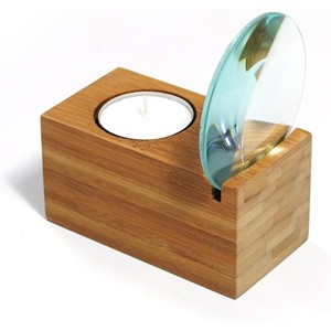 Portavelas de Bambú Hecho a Mano con Ranura para CD - Decoración de Madera Natural al por Mayor - Product Image 1