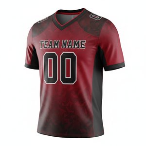 Maillot de football américain personnalisable par sublimation pour adultes, manches courtes, respirant, option grande taille, 100 % polyester, col en V - Product Image 6