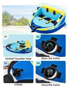 Bouée gonflable tractable 2026 Orange Rouge Jaune en PVC pour 1 à 3 personnes, jouet aquatique pour bateaux, parcs aquatiques, rivières, mers et plages - Product Image 3