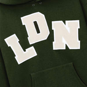 Sweat à capuche d'hiver pour homme grande taille en molleton 100% coton à séchage rapide, avec broderie chenille French Terry et logo personnalisé à motif lettres sur le devant, OEM - Product Image 2