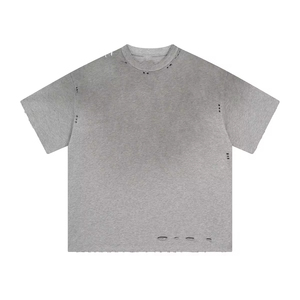 เสื้อยืดโอเวอร์ไซส์ทรงบ็อกซี่สไตล์วินเทจ ล้างสีแบบแอซิดวอช สำหรับผู้ชาย ผ้าฝ้ายแท้ 100% คุณภาพสูง ระบายอากาศได้ดี รับสกรีนโลโก้เองได้ - Product Image 3
