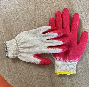 ถุงมือยางเคลือบหลายสีแบบเวียดนาม ป้องกันการบาด ป้องกันการลื่น ใช้ซ้ำได้ ถุงมือถักเคลือบยางลาเท็กซ์ผสมฝ้าย 10 คู่ สำหรับทำสวน ป้องกันมือ - Product Image 4