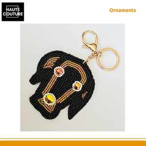 Fournisseur indien de porte-clés en cuivre noir en forme de tête de chien avec yeux de cuivre - Ornements suspendus festifs pour la décoration de la maison en promotion - Product Image 3