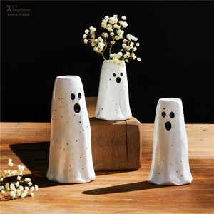 Vase fantôme d'Halloween blanc moucheté, porte-fleurs décoratif, centre de table pour fête, décoration d'intérieur - Product Image 3