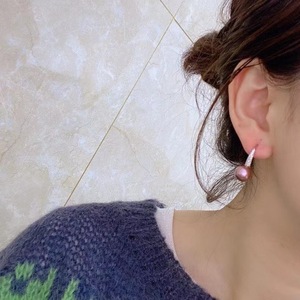 Pendientes de Plata de Ley S925 con Perla Púrpura, 10-11 mm, Redondos, Limpios, de Alta Calidad, Joyería Fina - Product Image 4