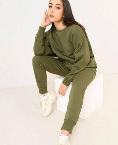 Chándal de calidad superior para mujer, conjuntos de chándal, conjunto de Jogger informal de 2 piezas, conjuntos de mujer personalizados de lana para mujer - Product Image 2