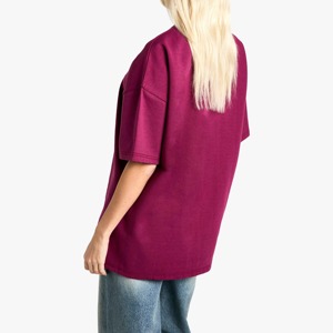 Camiseta de Manga Corta con Cuello Redondo Extra Grande para Mujer, Color Sólido, Corte Holgado, 100% Algodón Jersey, Transpirable, Informal para Todas las Temporadas - Product Image 2