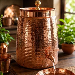 Distributeur d'eau en cuivre martelé avec robinet en laiton, style vintage, pour la maison, en cuivre authentique - Product Image 3