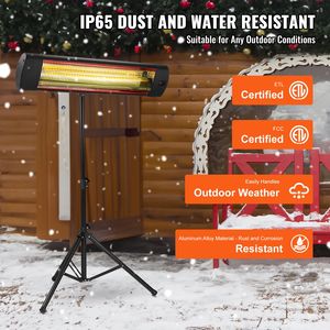 Stufa Elettrica a Infrarossi da 1500W con Telecomando, Schermo LED, 3 Velocità e Timer per Uso Esterno su Patio - Product Image 4