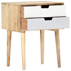 Table de chevet en bois de manguier massif marron et commodes multicolores - Product Image 3