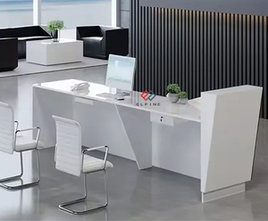 Mostrador de Recepción Moderno para <span class=keywords><strong>Restaurante</strong></span>, Oficina, Salón, Hospital, Mostrador de Recepción Blanco de Alto Brillo - Product Image 4