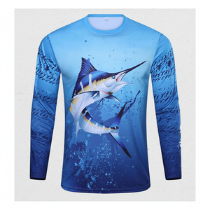 เสื้อตกปลาคุณภาพสูงแบบกำหนดเองสำหรับผู้ชาย เสื้อตกปลาประสิทธิภาพสูง ลายธงชาติอเมริกันบนเสื้อปลาปลากระเบน เสื้อแบบซับลิเมชั่นสั่งทำพิเศษ - Product Image 5