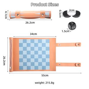 Custom PU Leather <b>Backgammon</b> <b>Board</b> Portable Roll Acrylic Chess Pieces Entertainment Games <b>Backgammon</b> <b>Board</b> - Product Image 3
