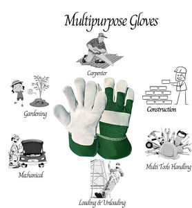 Gants de jardinage en cuir de vachette de bonne qualité, fabrication professionnelle, résistants à la chaleur, gants de travail pour charpentiers - Product Image 5