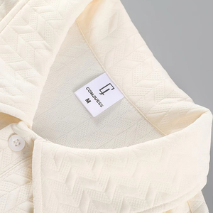 New Summer Polo Shirt and Shorts <b>Set</b> Two Piece Casual Fashion Textured 100% Polyester Quick Dry Street Style Outfit - Product Image 3