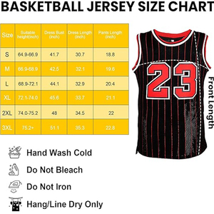 Camiseta sin mangas unisex de baloncesto Heat for 23, negra con rayas rojas, estampado en relieve, malla transpirable, 100% poliéster - Product Image 2