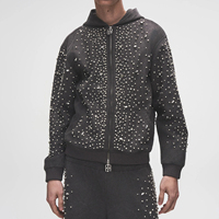 Conjunto Deportivo de Moda con Capucha para Hombre, Precio de Fábrica, Calidad Premium, 100% Algodón, Logotipo Personalizado con Pedrería