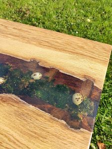Wooden Moss <b>Epoxy</b> River <b>Table</b> Natural Live Edge Handmade Rustic <b>Coffee</b> <b>Table</b> Forest Inspired Resin Furniture Statement Piece - Product Image 6