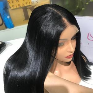 Perruque personnalisée sans colle jais noir os perruques droites meilleur prix 100% vietnamien brut vierge cheveux humains HD transparent dentelle frontale - Product Image 4