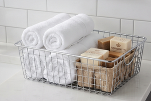 Premium Rectangular <b>Metal</b> Wire Storage Basket With Handles For Multi-Purpose Neatening And Organizing Kitchen Essentials - Product Image 3