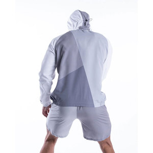 <b>Men</b> Color Blocking Hooded Windbreaker <b>Jacket</b> With Zipper And Side Pockets Lightweight Polyester Sporty Tracksuit Set - Product Image 4