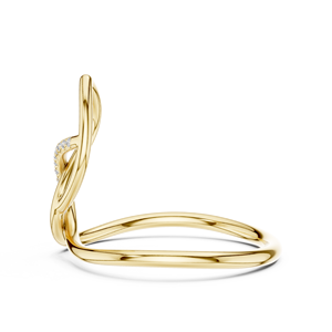Anillo de oro macizo de 14k para mujer con diseño en espiral, corte redondo minimalista de diamante, para regalo, compromiso, aniversario, boda. - Product Image 2