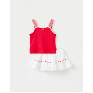 Conjunto de Ropa Infantil OZKIZ Estilo Coreano 100% Algodón para Niñas de 2 a 6 Años, Moda de Verano, Venta al Por Mayor, Diseño Liso - Product Image 1