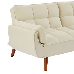 Divano Letto Convertibile da 75 Pollici con Braccioli Svasati, Reclinabile e Pieghevole, Rivestimento in Pelle, Imbottitura in Schiuma per Soggiorno e Camera da Letto - Product Image 6