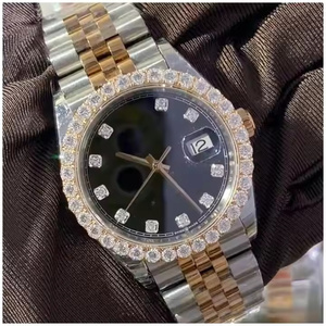 Montre à quartz haut de gamme Hip Hop Iced Out pour hommes avec cadran en moissanite et design de lunette glacée - Product Image 3