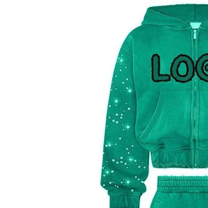 New Design New Premium Design Men Tracksuits Rhinestone Patches Custom Designing Men Tracksuit - Product Image 2