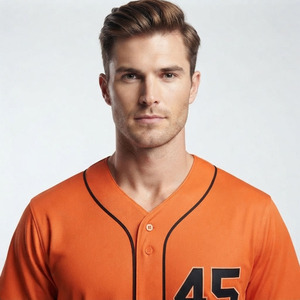 Maillot de baseball personnalisé en coton 100 % pour sublimation, haute qualité, respirant, uniforme d'équipe pour hommes, fermeture boutonnée sur le devant à manches longues - Product Image 3